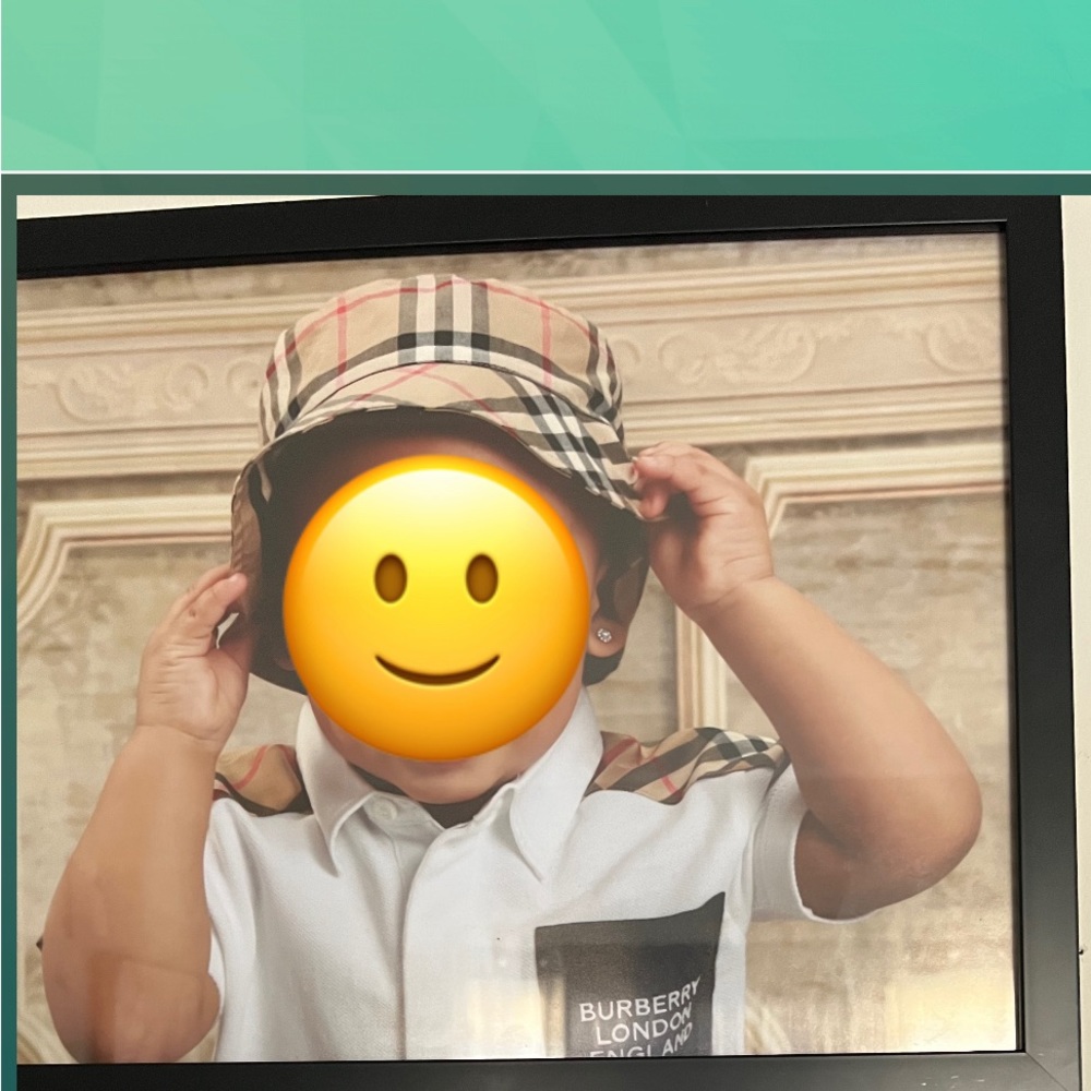 Boy white Burberry polo worn for picture